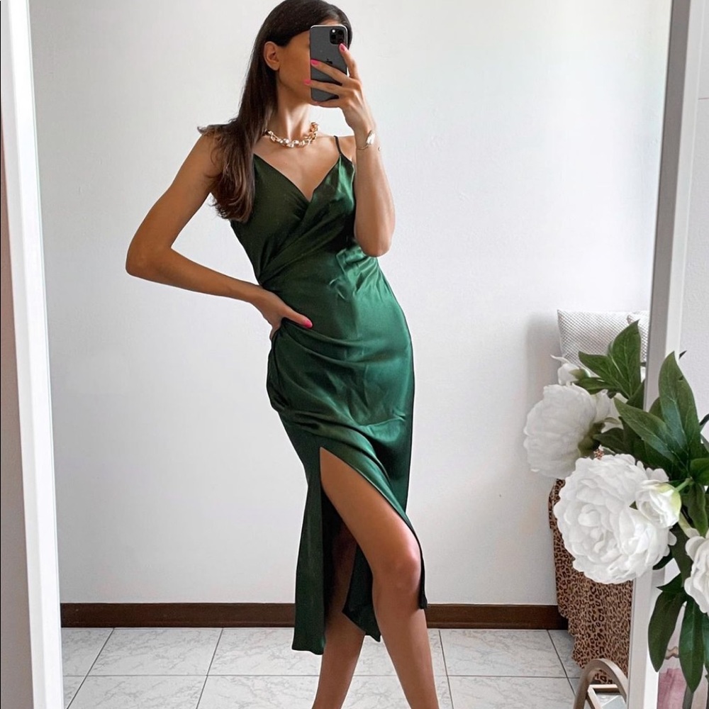 Zara Draped Camisole Midi Dress - Picture 6 of 16